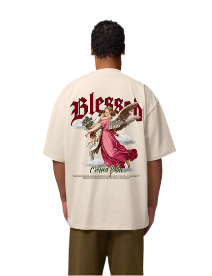 BLESSED - TEE - CREAM - Crossed Paths